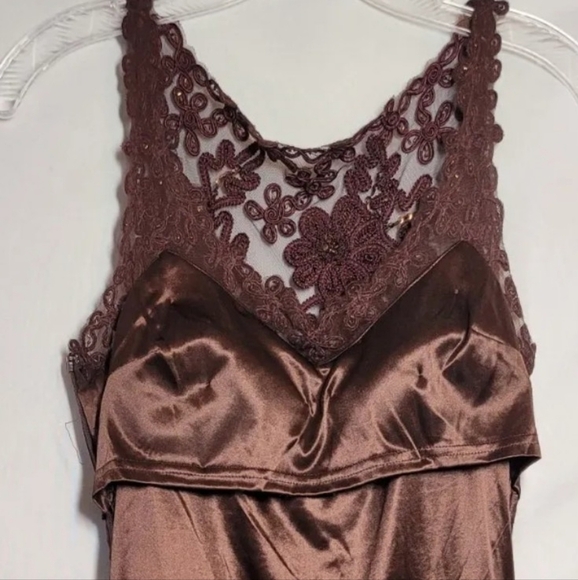 SUE WONG Nocturne Womens Evening Dress Size 4 Burgundy Lace Embroidered Beaded - Picture 12 of 16